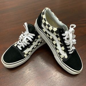 VANS primary check old skool black and white shoes